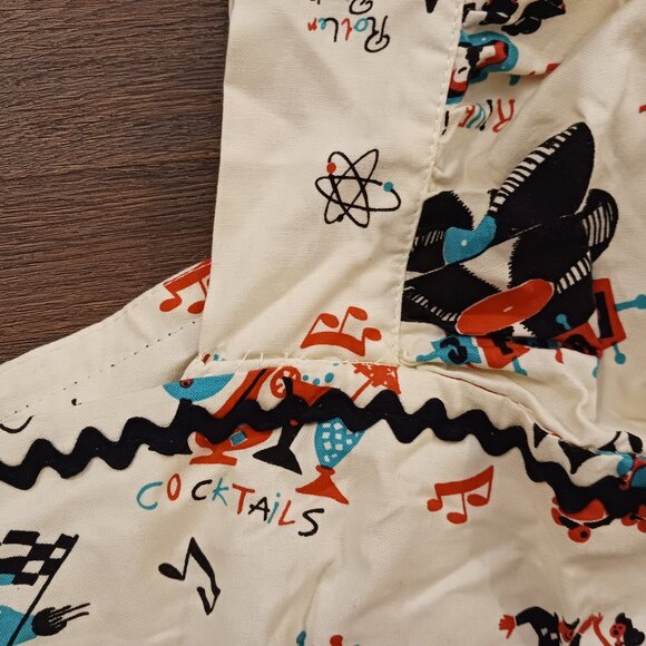 Bernie Dexter White & Black Atomic Festival Loretta Dress 1X NOVELTY RETRO USED - Picture 9 of 10